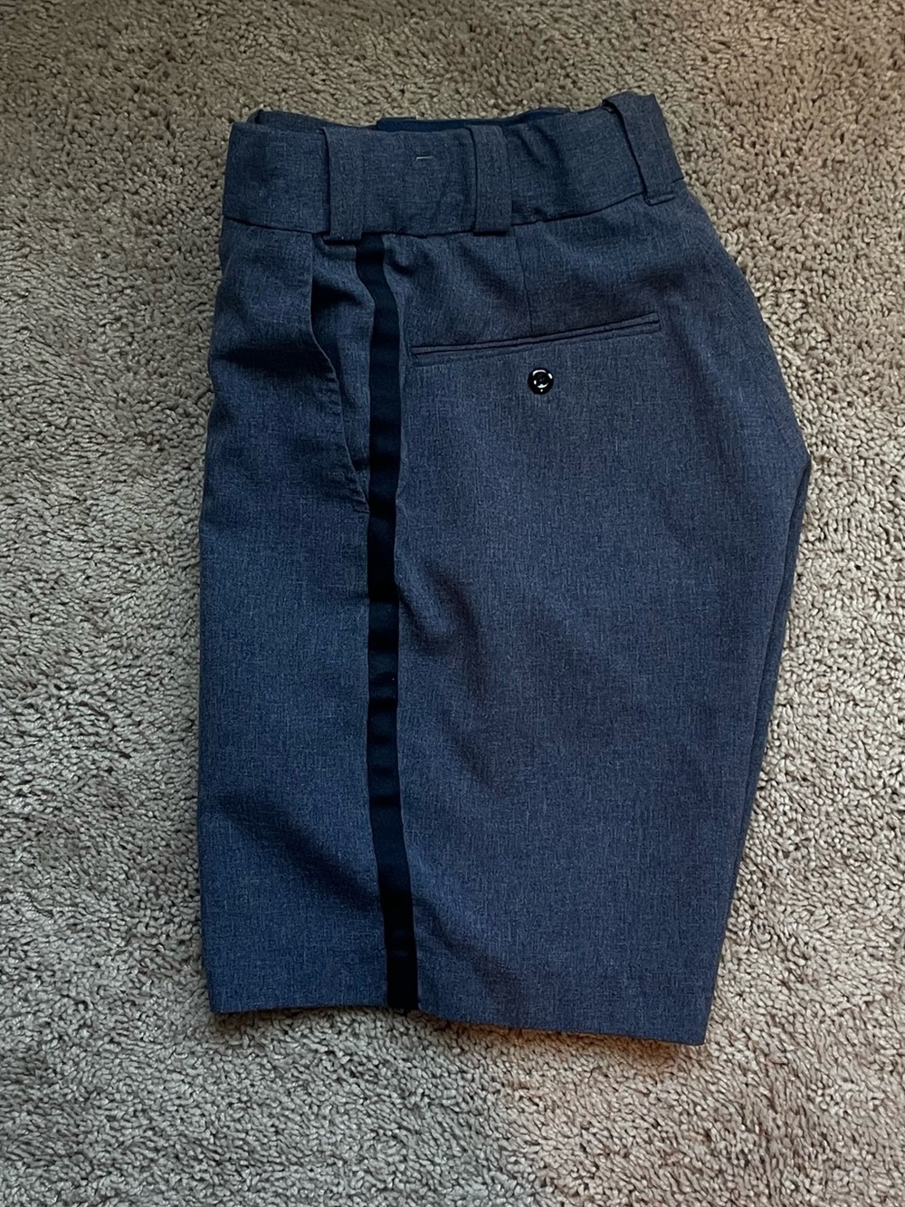 Men's Flat-Front Dress Shorts in Charcoal with Contrast Trim
